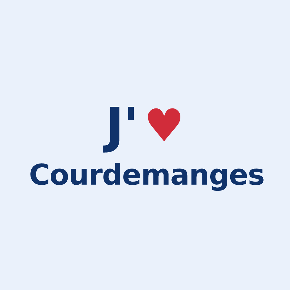 Sticker personnalisé Courdemanges — design J'aime Courdemanges