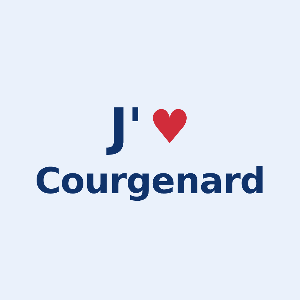 Sticker personnalisé Courgenard — design J'aime Courgenard