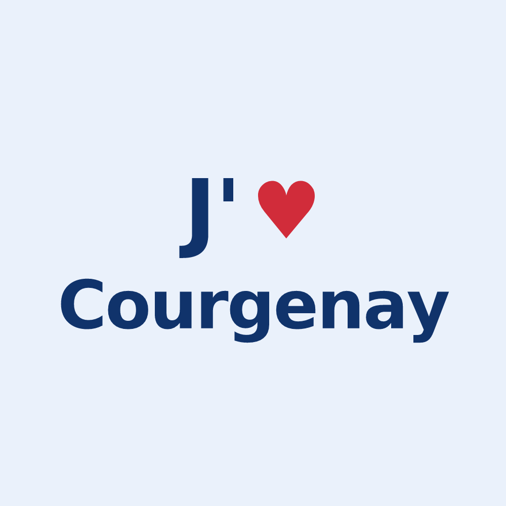 Sticker personnalisé Courgenay — design J'aime Courgenay