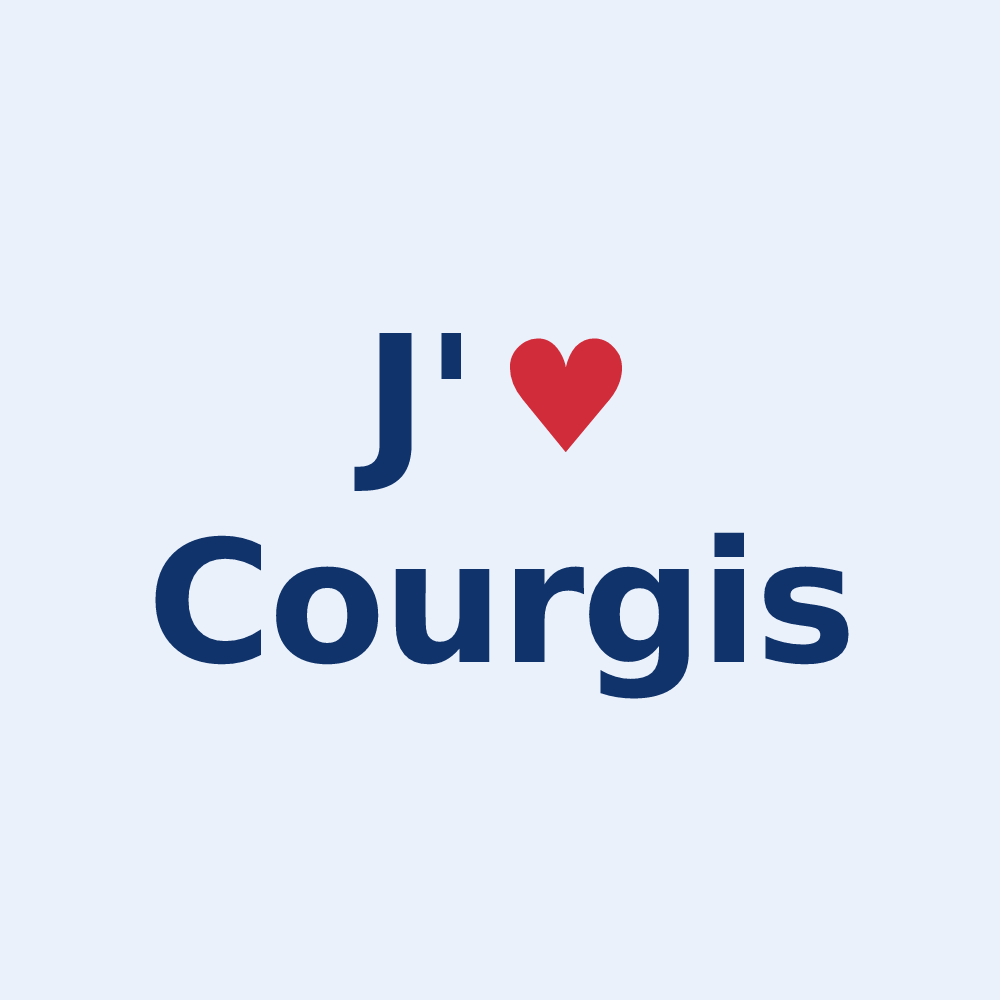 Sticker personnalisé Courgis — design J'aime Courgis