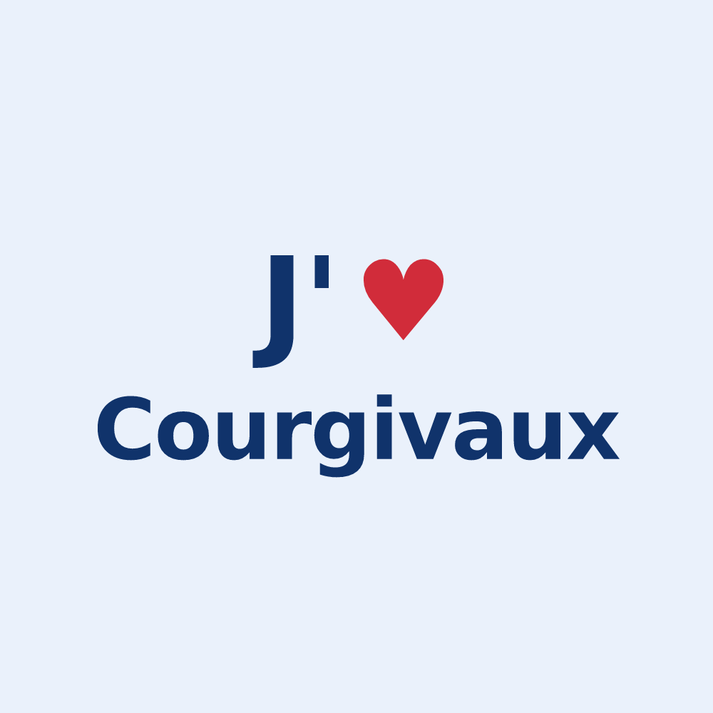 Sticker personnalisé Courgivaux — design J'aime Courgivaux