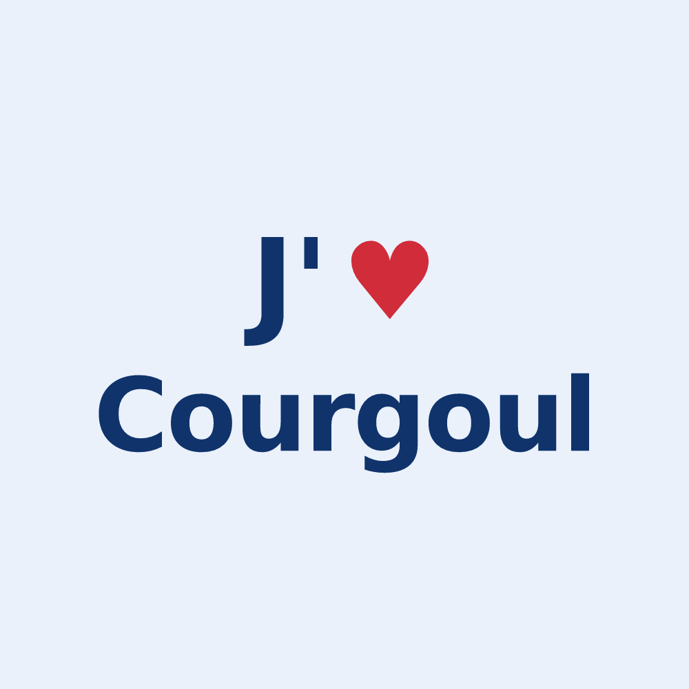 Sticker personnalisé Courgoul — design J'aime Courgoul