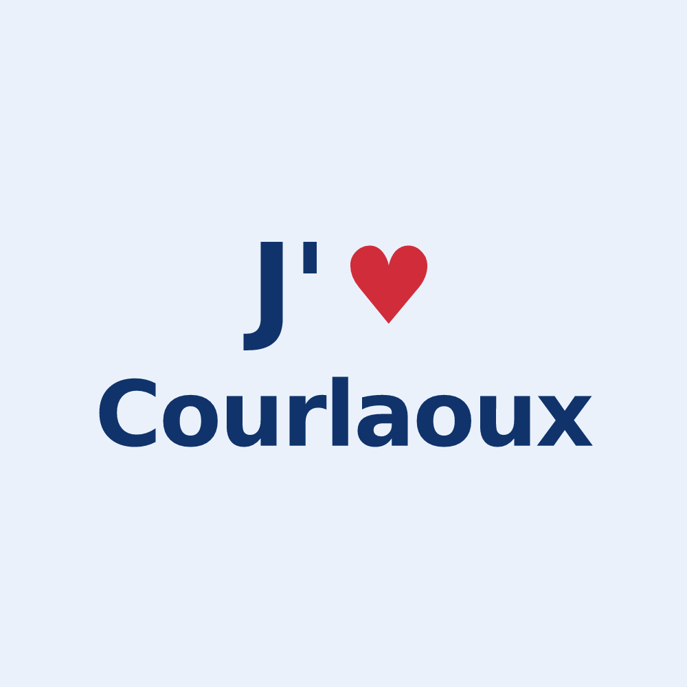 Sticker personnalisé Courlaoux — design J'aime Courlaoux