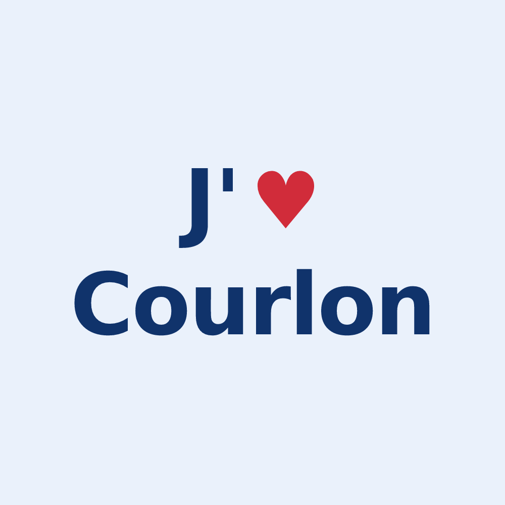 Sticker personnalisé Courlon — design J'aime Courlon