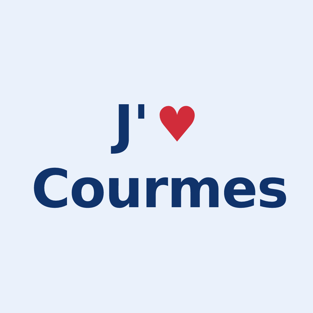 Sticker personnalisé Courmes — design J'aime Courmes