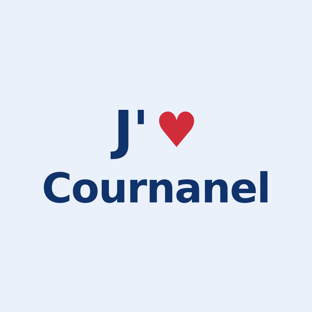 Sticker personnalisé Cournanel — design « J'aime Cournanel » imprimé sur le sticker
