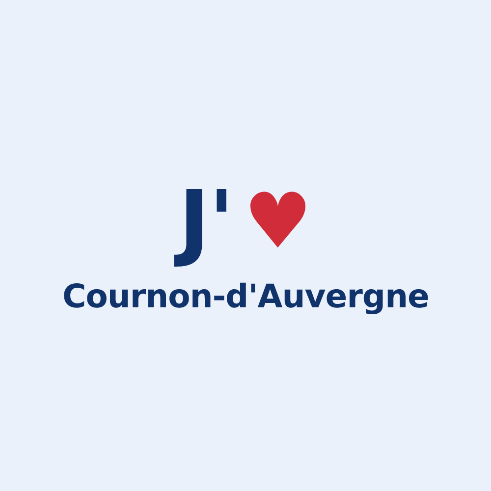 Sticker personnalisé Cournon-d'Auvergne — design J'aime Cournon-d'Auvergne