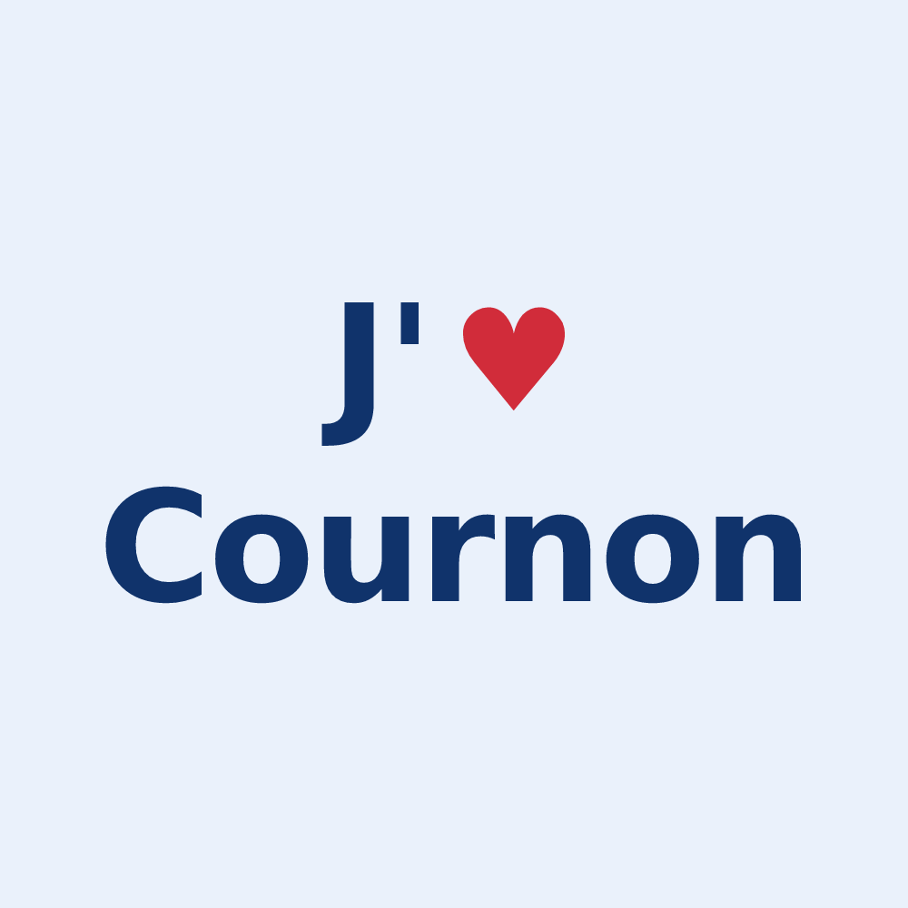 Sticker personnalisé Cournon — design J'aime Cournon