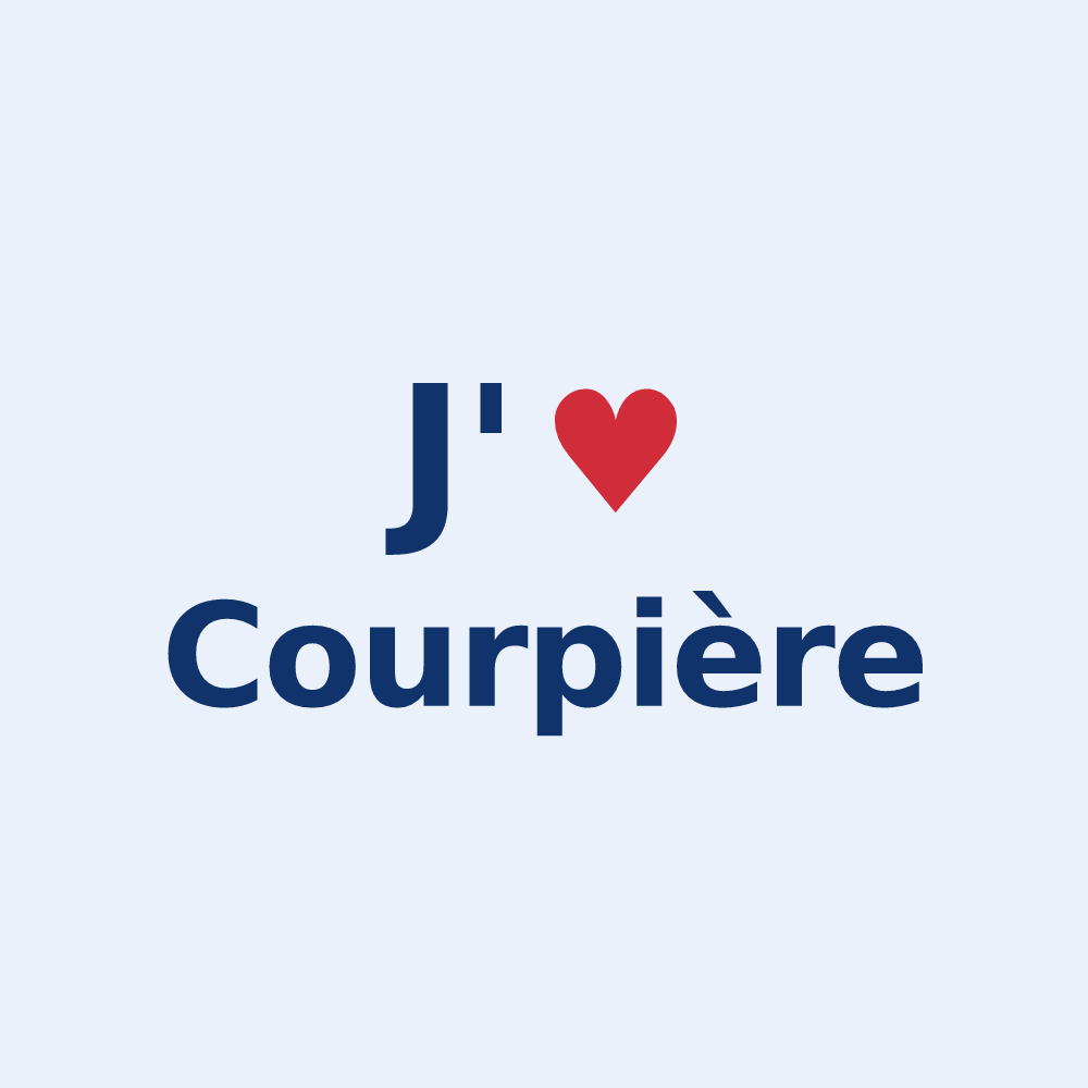 Sticker personnalisé Courpière — design J'aime Courpière