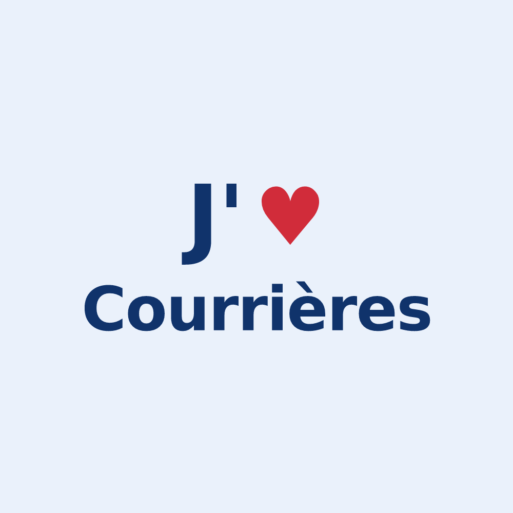 Sticker personnalisé Courrières — design J'aime Courrières