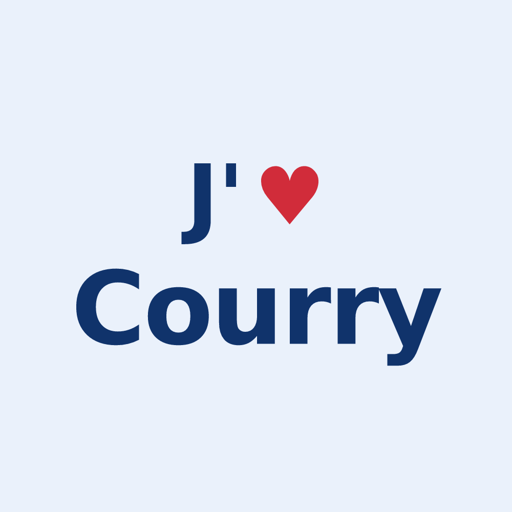 Sticker personnalisé Courry — design J'aime Courry