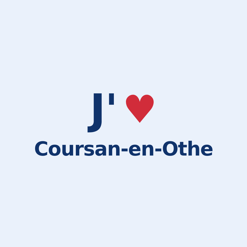 Sticker personnalisé Coursan-en-Othe — design J'aime Coursan-en-Othe
