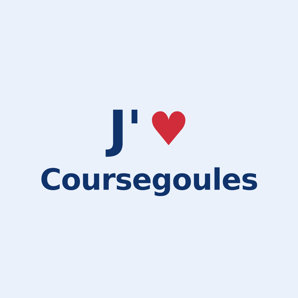 Sticker personnalisé Coursegoules — design J'aime Coursegoules