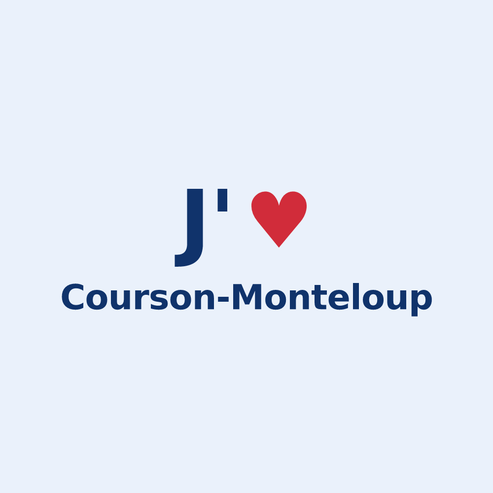 Sticker personnalisé Courson-Monteloup — design J'aime Courson-Monteloup