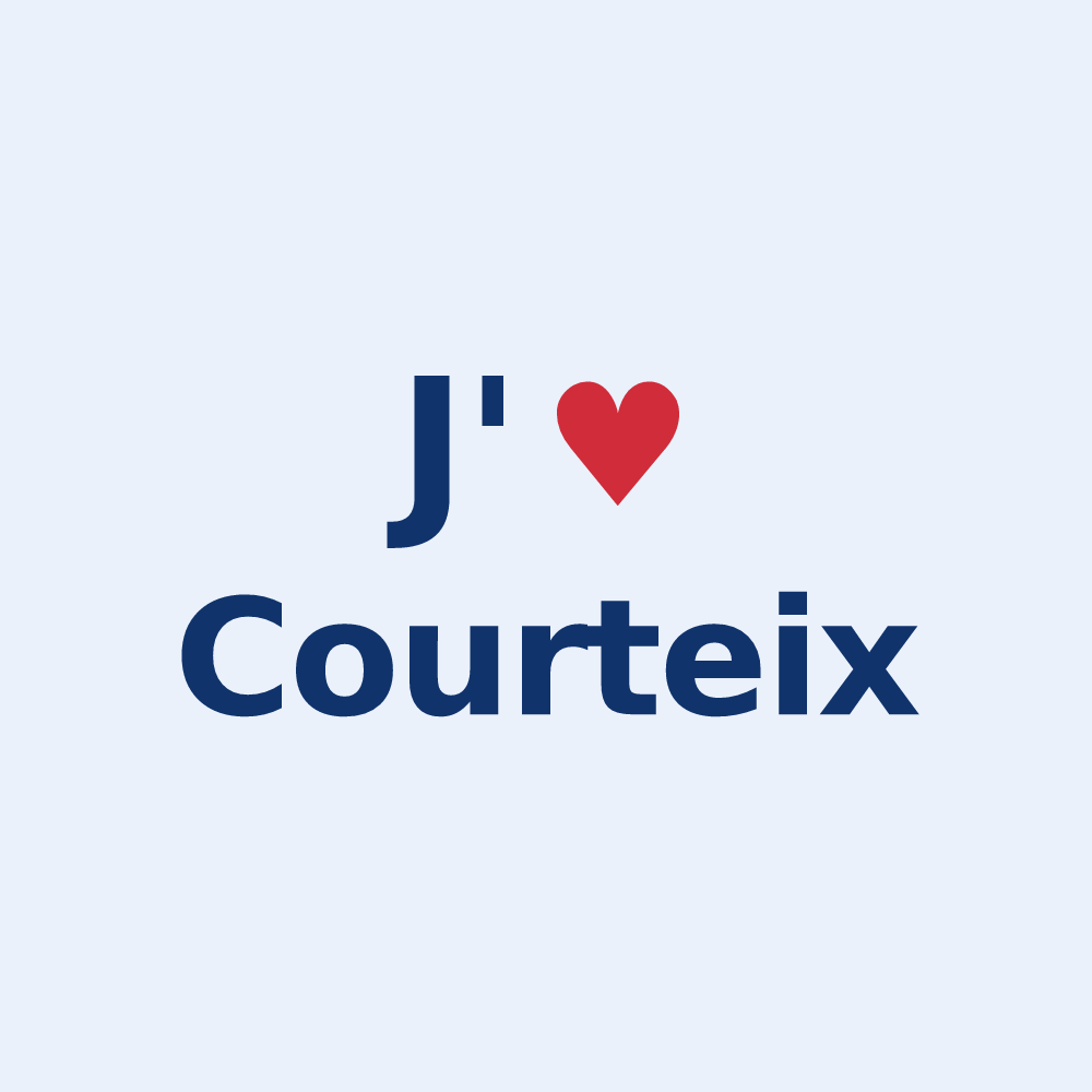 Sticker personnalisé Courteix — design J'aime Courteix