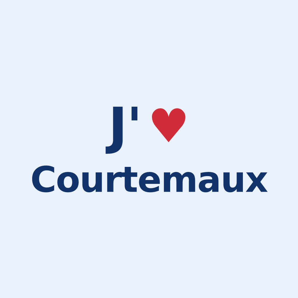 Sticker personnalisé Courtemaux — design J'aime Courtemaux