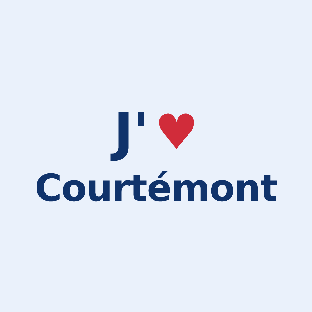 Sticker personnalisé Courtémont — design J'aime Courtémont