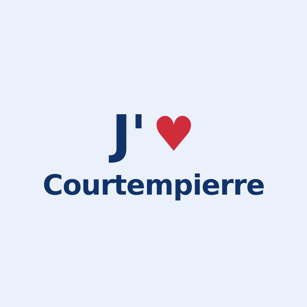 Sticker personnalisé Courtempierre — design J'aime Courtempierre