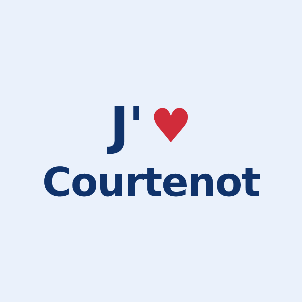 Sticker personnalisé Courtenot — design J'aime Courtenot