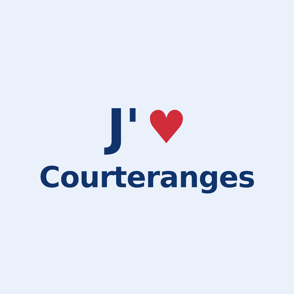 Sticker personnalisé Courteranges — design J'aime Courteranges
