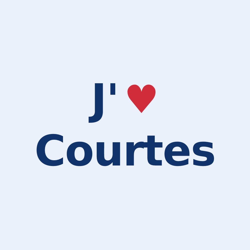 Sticker personnalisé Courtes — design J'aime Courtes