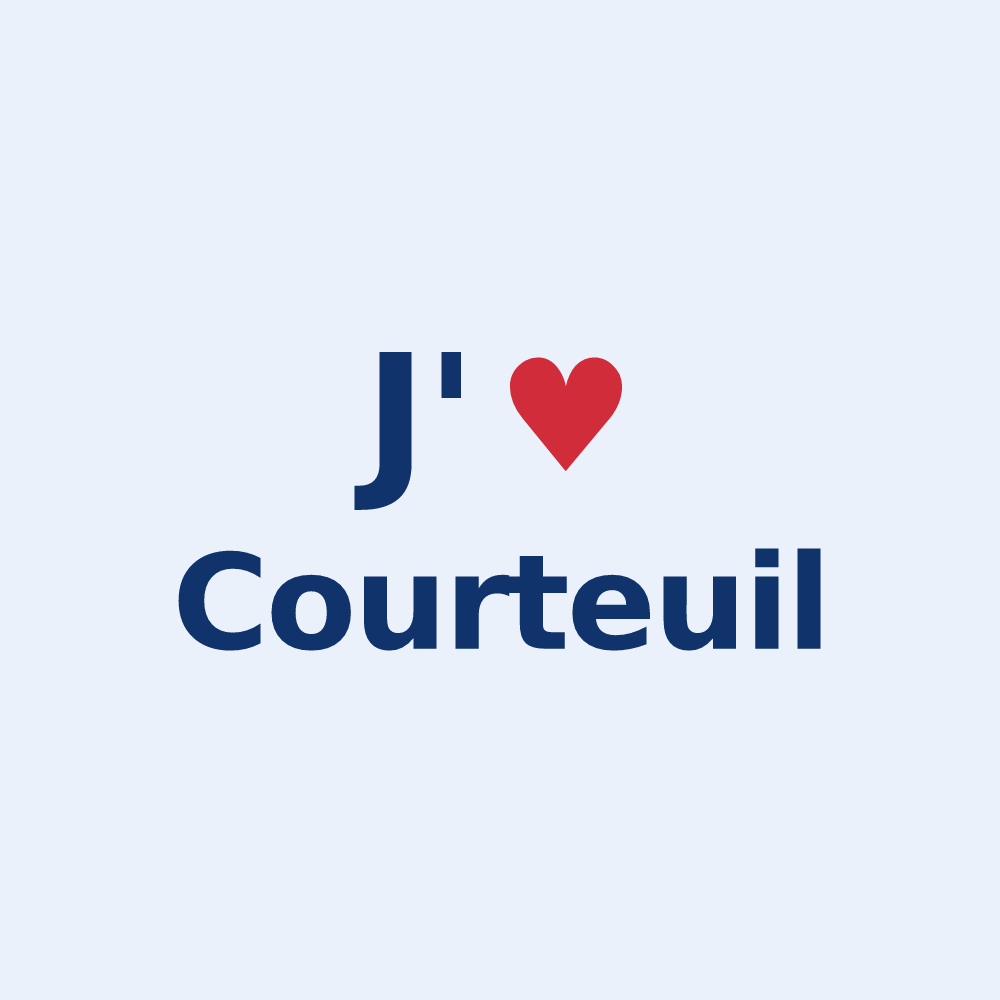 Sticker personnalisé Courteuil — design J'aime Courteuil