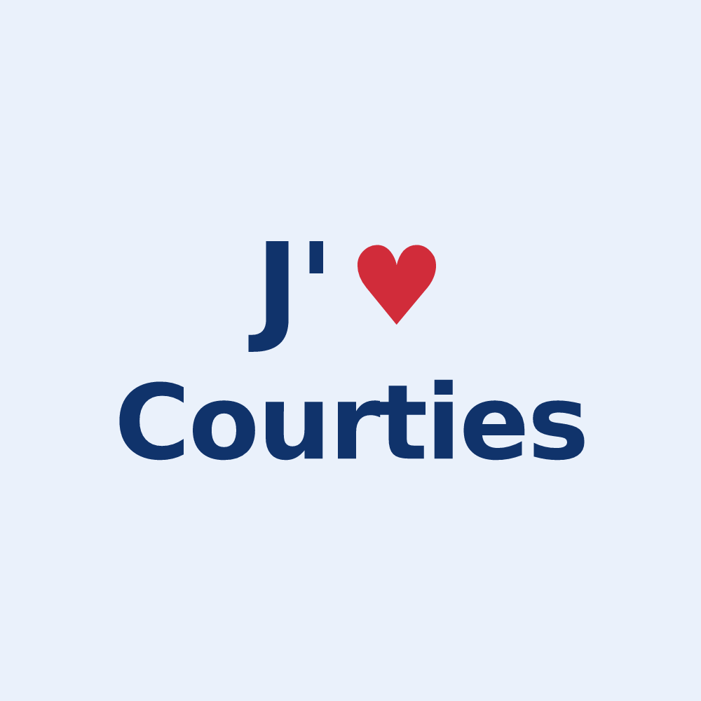 Sticker personnalisé Courties — design J'aime Courties