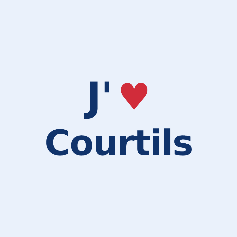 Sticker personnalisé Courtils — design J'aime Courtils