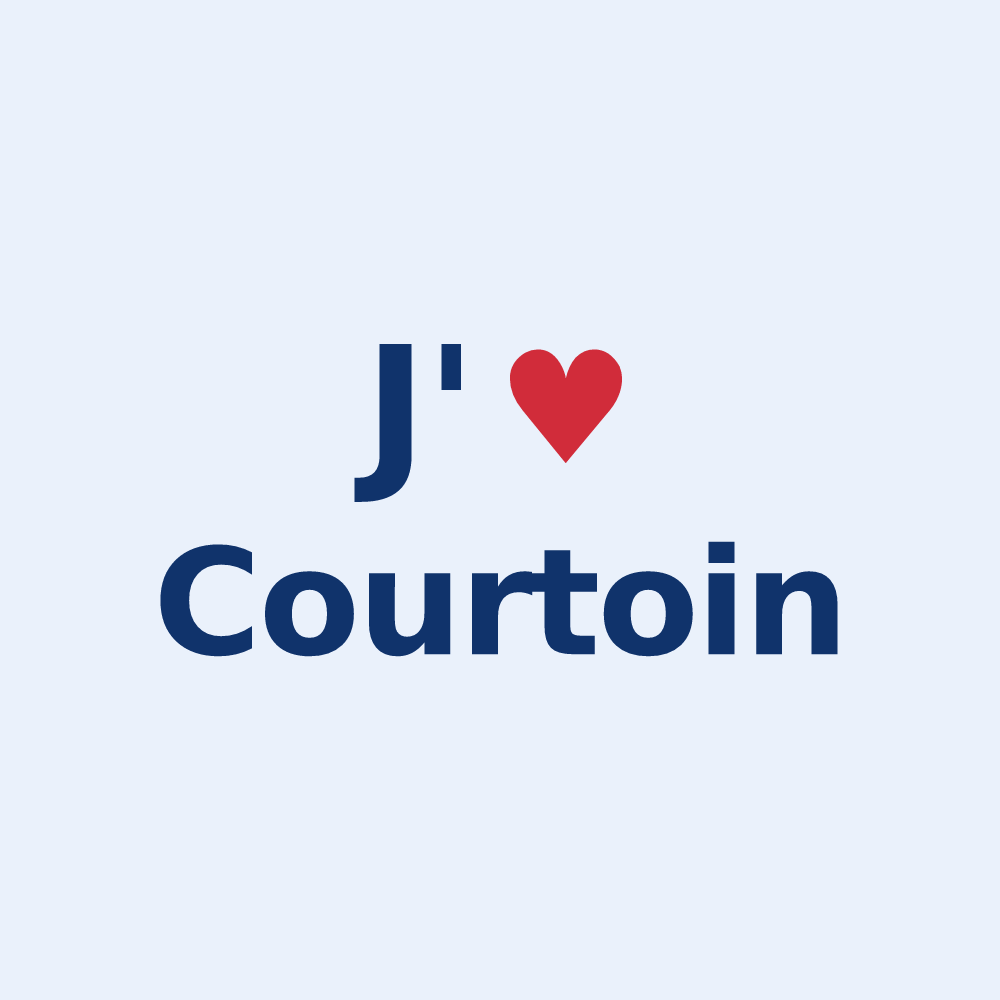 Sticker personnalisé Courtoin — design J'aime Courtoin