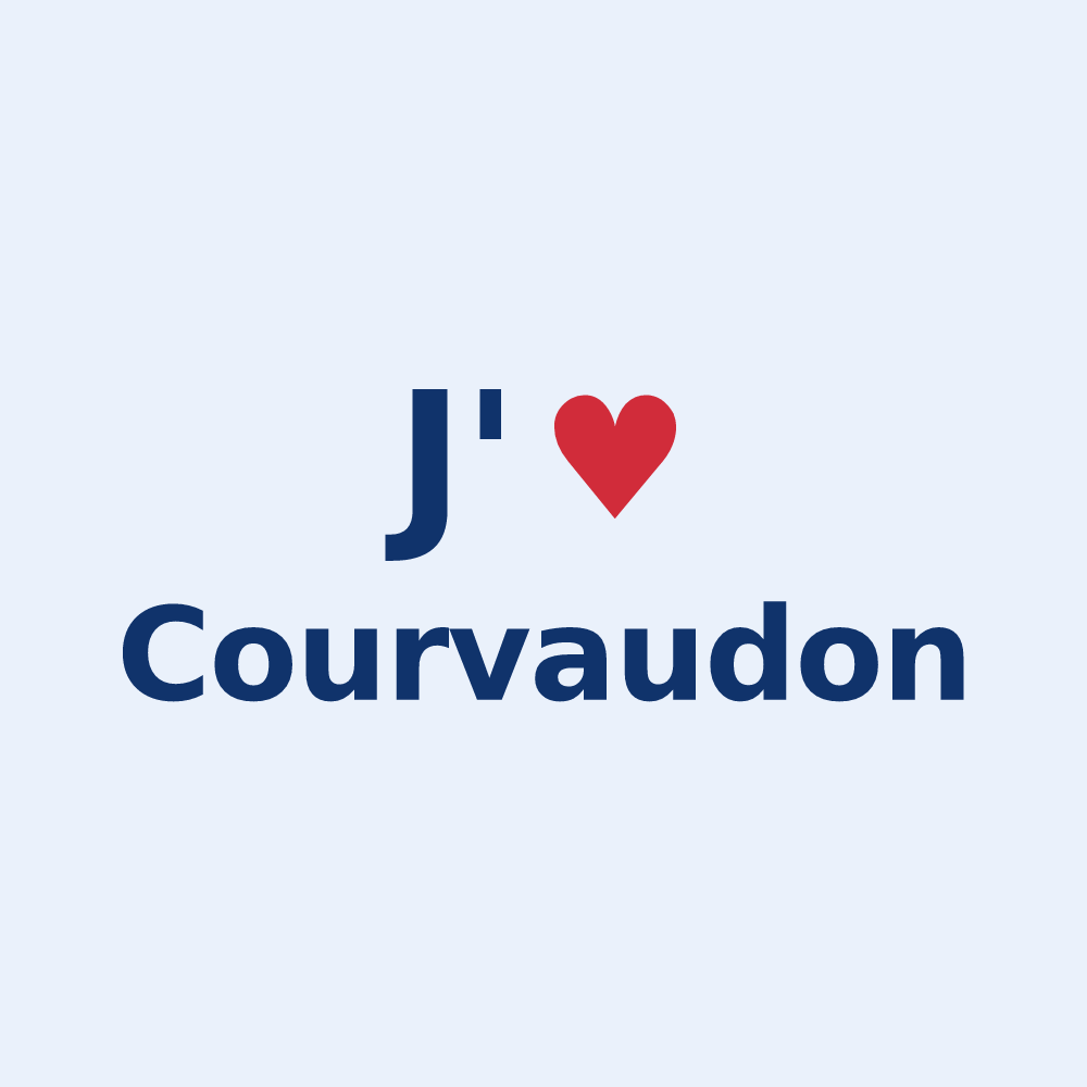Sticker personnalisé Courvaudon — design J'aime Courvaudon