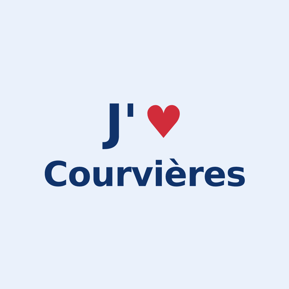 Sticker personnalisé Courvières — design J'aime Courvières