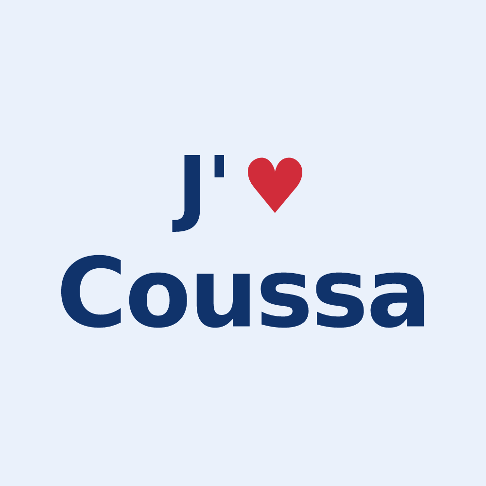 Sticker personnalisé Coussa — design J'aime Coussa
