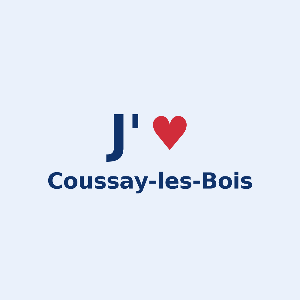 Sticker personnalisé Coussay-les-Bois — design J'aime Coussay-les-Bois