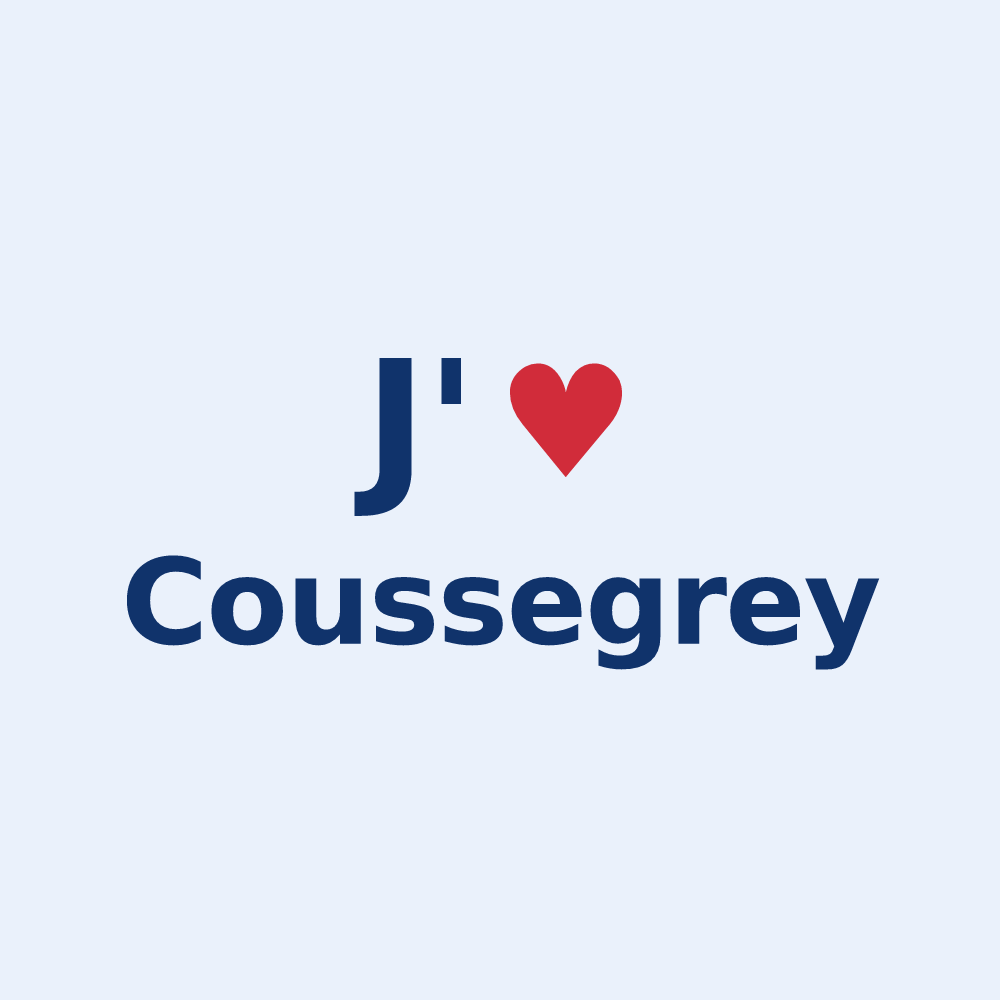 Sticker personnalisé Coussegrey — design J'aime Coussegrey