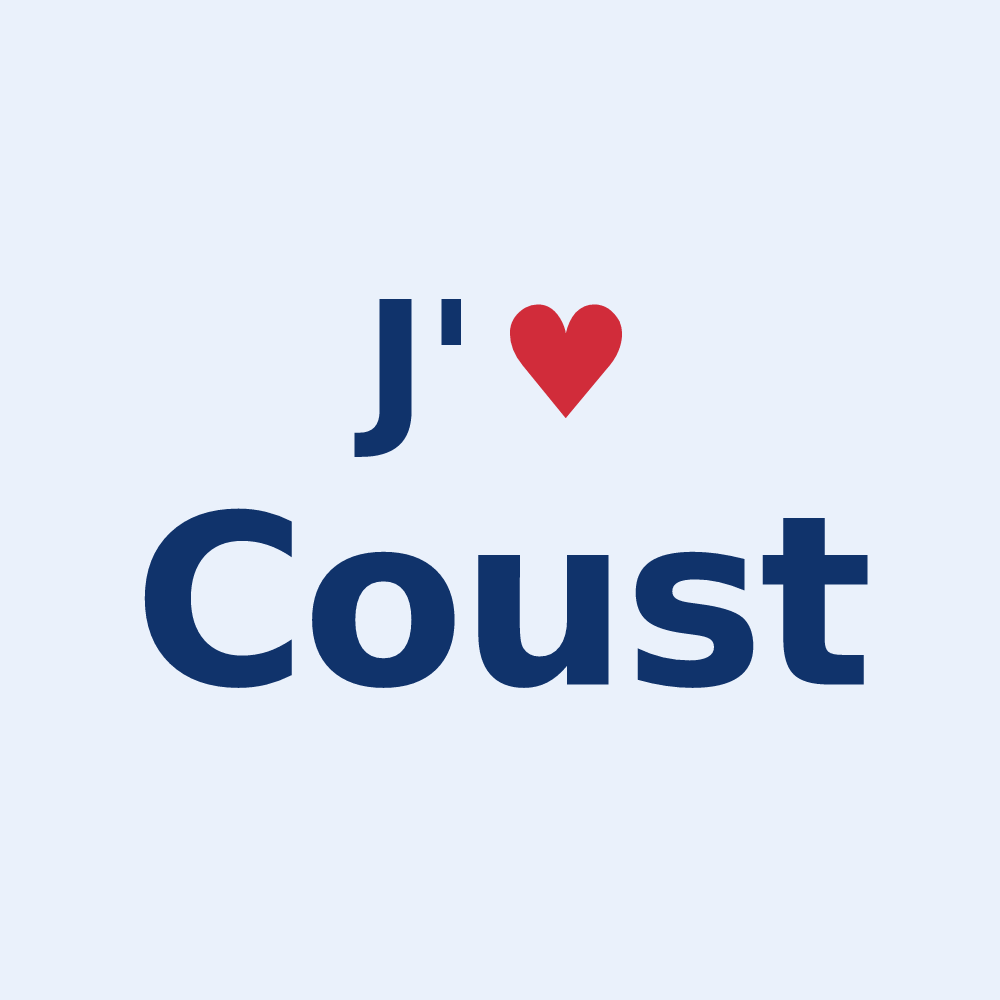 Sticker personnalisé Coust — design J'aime Coust