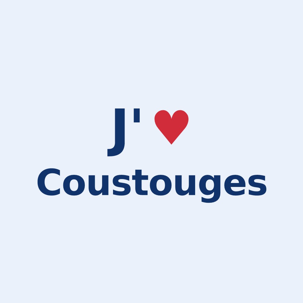 Sticker personnalisé Coustouges — design J'aime Coustouges