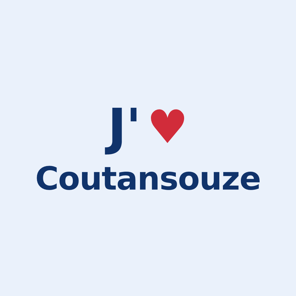 Sticker personnalisé Coutansouze — design J'aime Coutansouze
