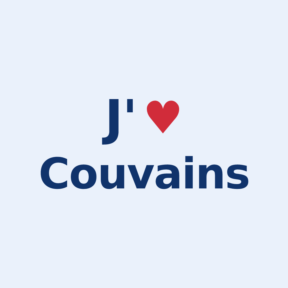 Sticker personnalisé Couvains — design J'aime Couvains