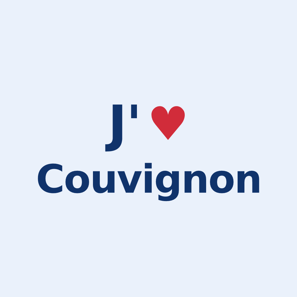 Sticker personnalisé Couvignon — design J'aime Couvignon