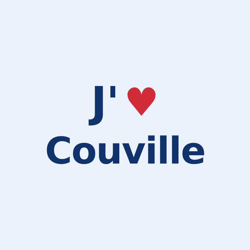 Sticker personnalisé Couville — design J'aime Couville