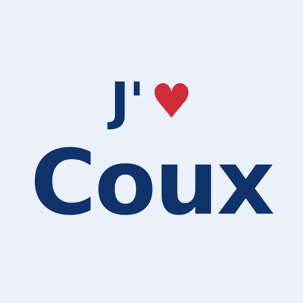 Sticker personnalisé Coux — design J'aime Coux