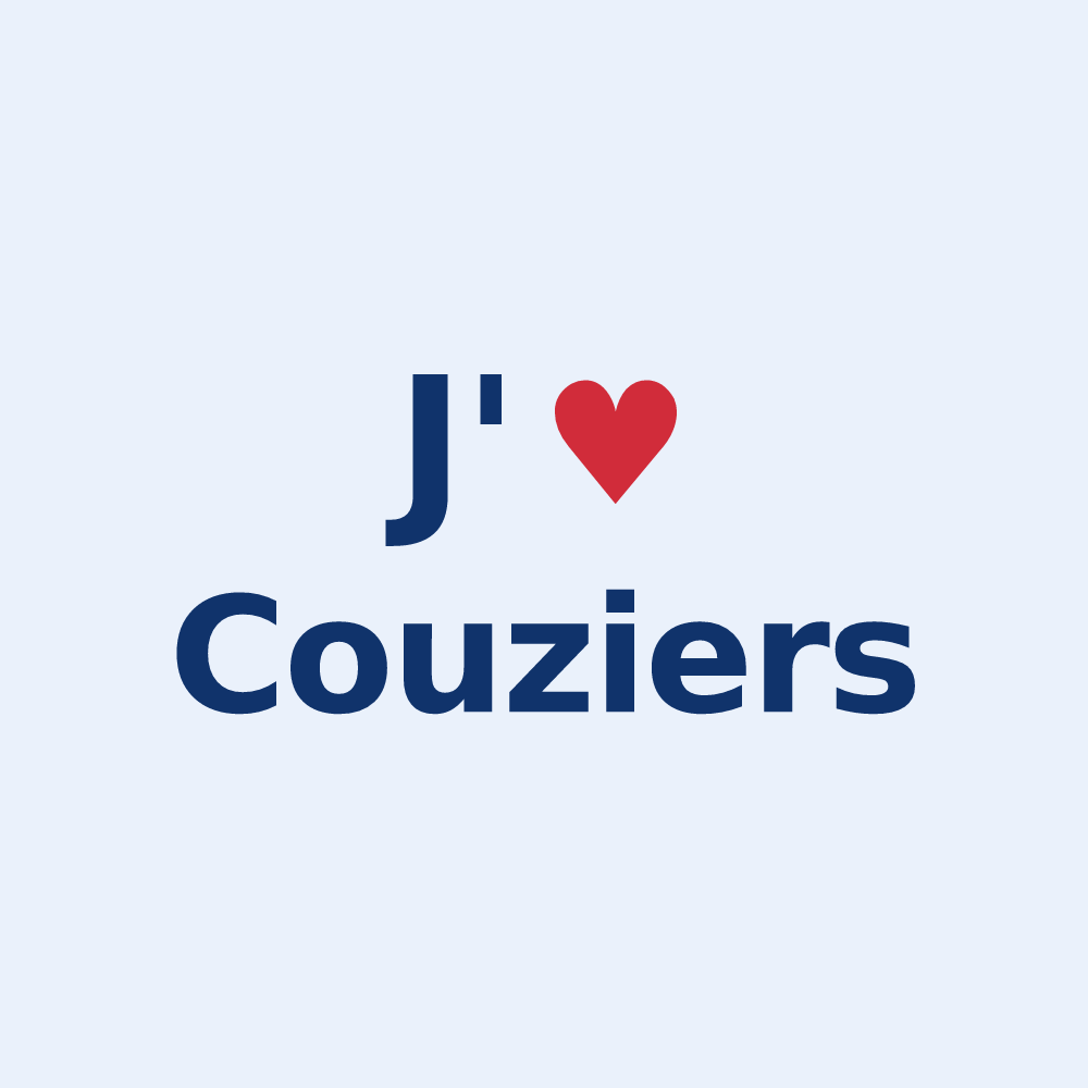 Sticker personnalisé Couziers — design J'aime Couziers