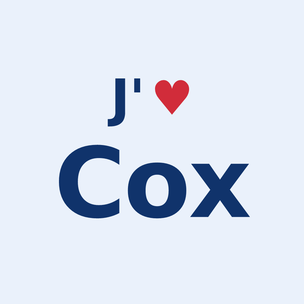 Sticker personnalisé Cox — design J'aime Cox