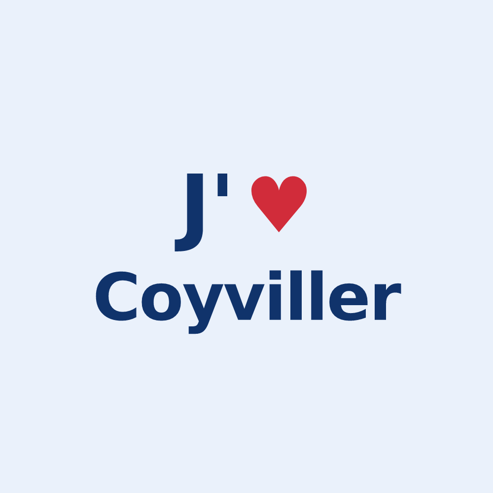 Sticker personnalisé Coyviller — design J'aime Coyviller