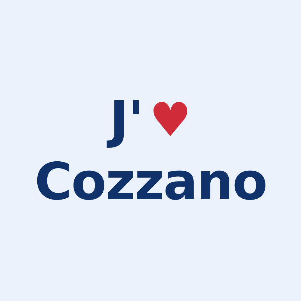 Sticker personnalisé Cozzano — design J'aime Cozzano