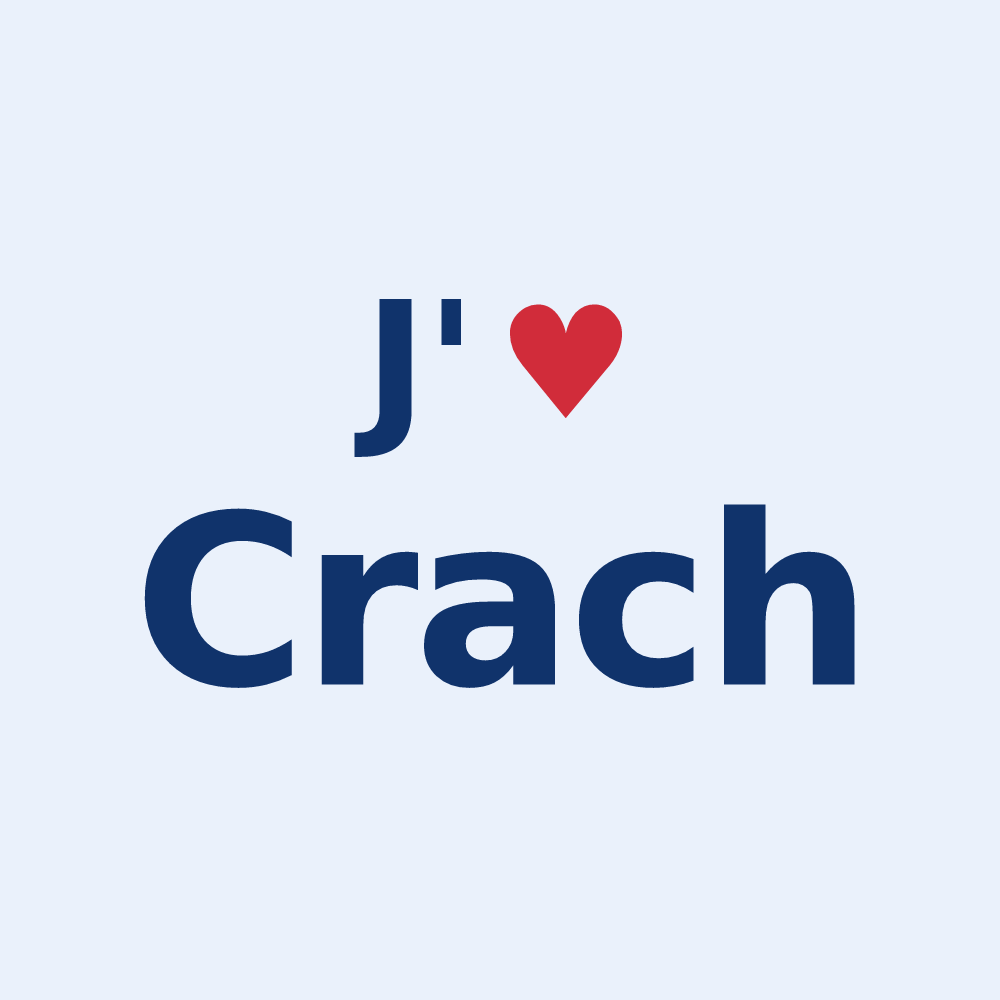 Sticker personnalisé Crach — design J'aime Crach