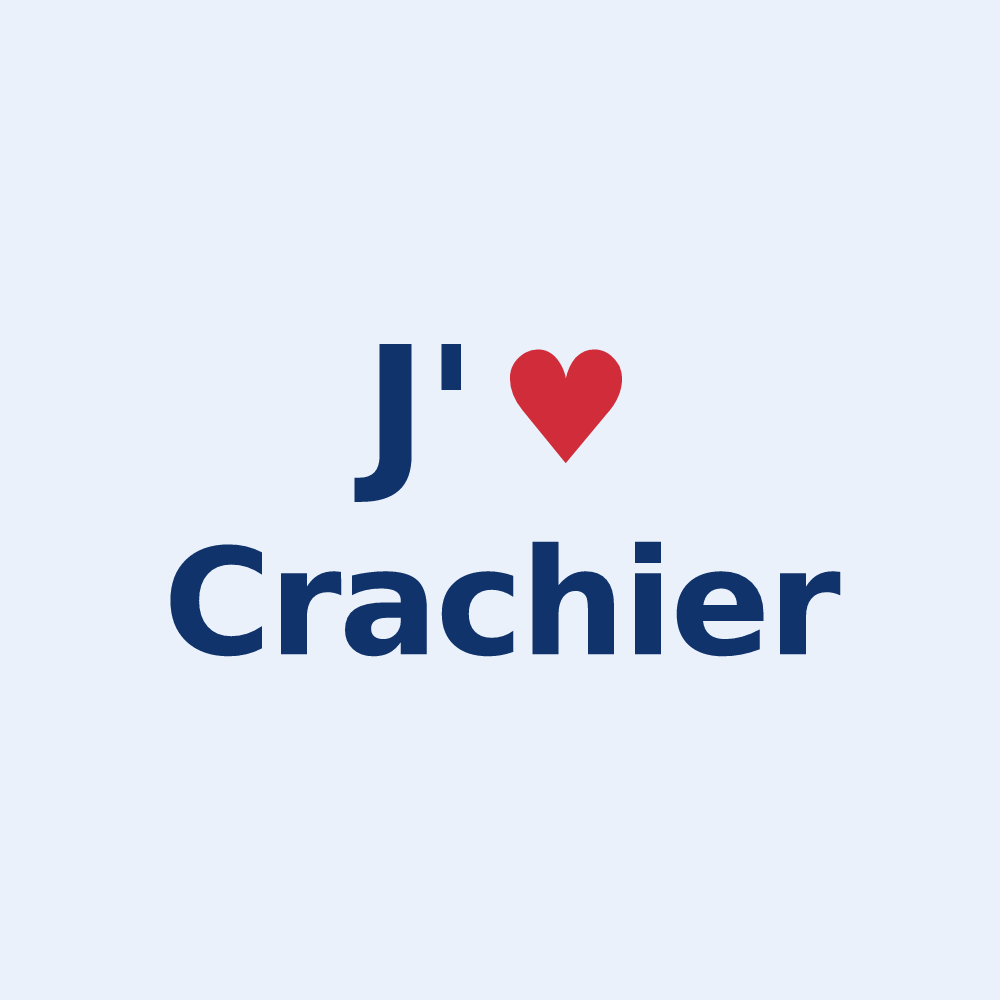 Sticker personnalisé Crachier — design J'aime Crachier
