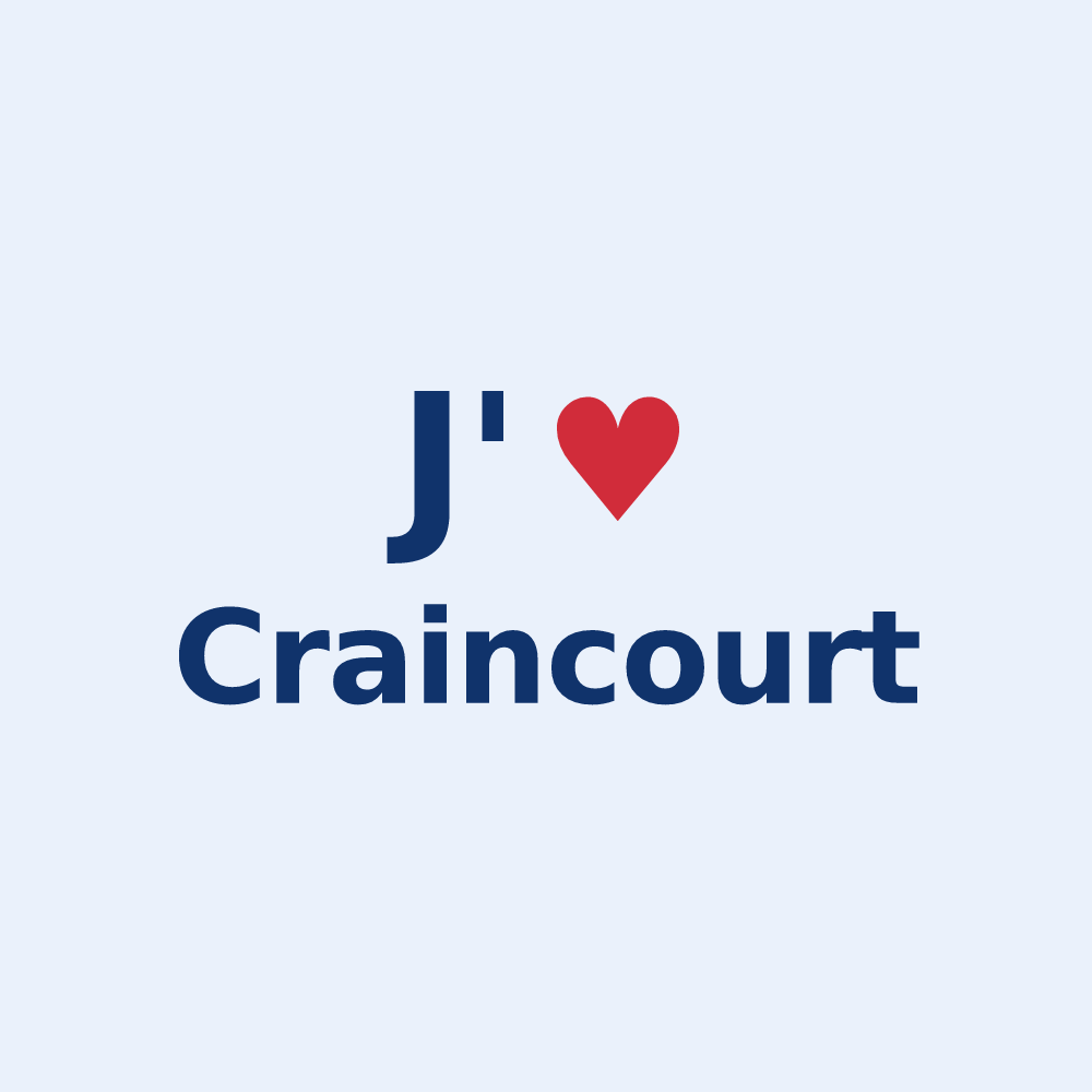 Sticker personnalisé Craincourt — design J'aime Craincourt