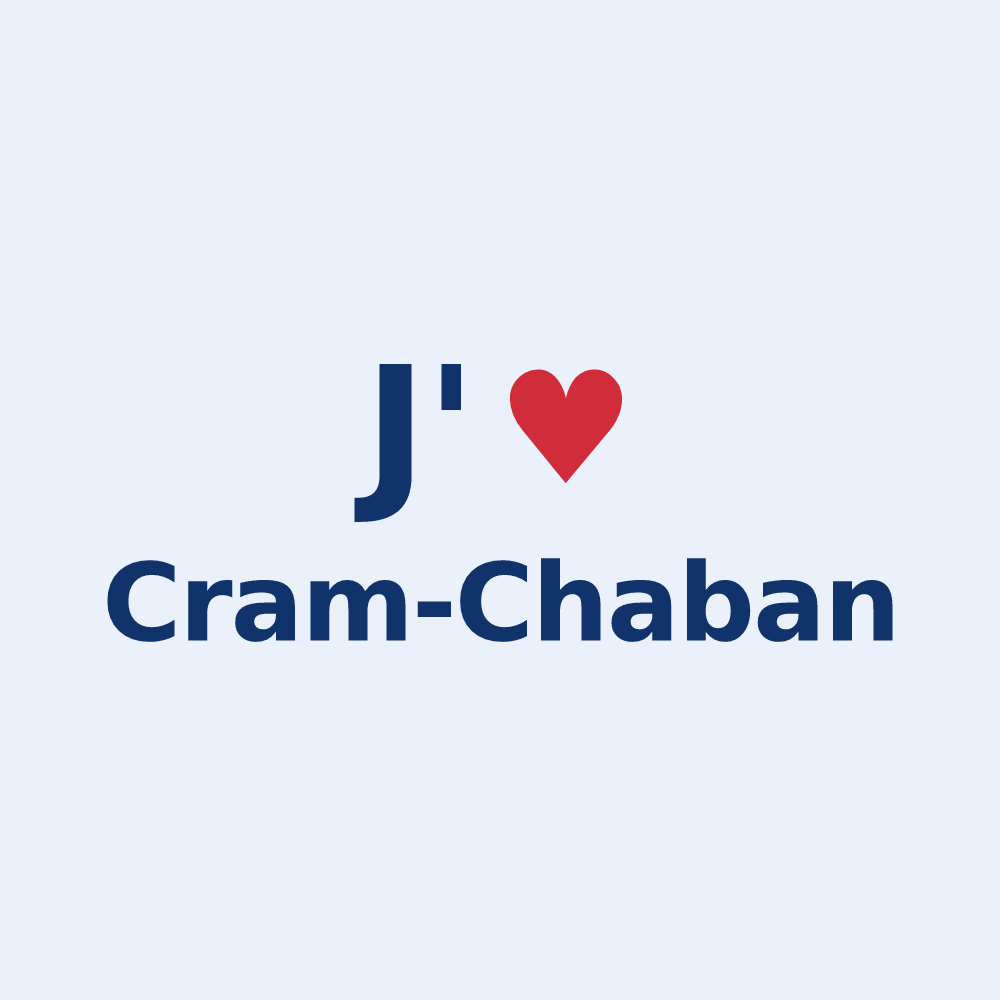 Sticker personnalisé Cram-Chaban — design J'aime Cram-Chaban
