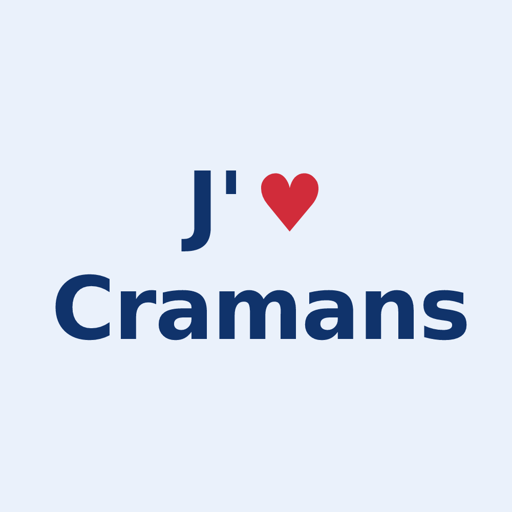 Sticker personnalisé Cramans — design J'aime Cramans